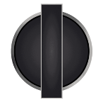 Another circular dial with a handle pointing straight upward, in a stable position.