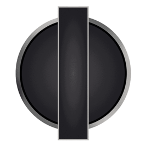 A circular dial, again with a handle pointing straight upward, in a stable position.