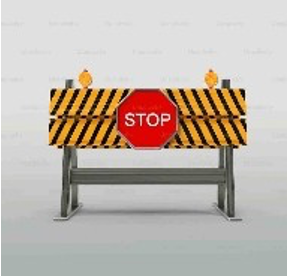 Stop sign icon representing a barrier to starting tasks.