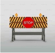 Stoppschild-Symbol, das eine Barriere oder Blockade darstellt.